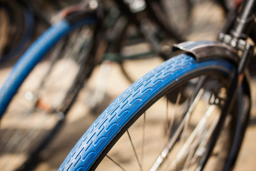Blauwe fietsband